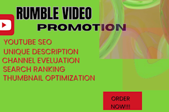 optimize and upload rumble and youtube videos with targeted SEO