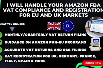 handle your amazon fba vat compliance and registration for eu and UK markets