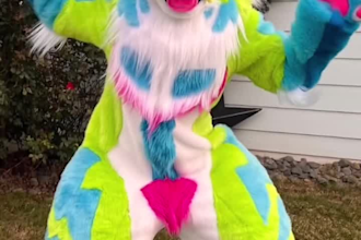 long fur husky dog fox mascot costume fursuit halloween suit
