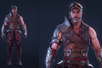 do 3d game character, 3d game asset, 3d character model for video game animation