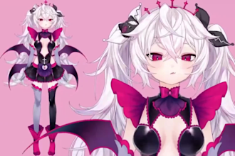 draw and rig live2d vtuber model 2d vtuber model live 2d vtuber commission