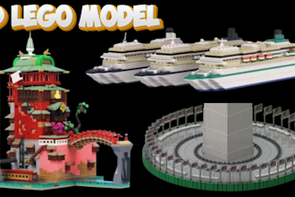 design 3d lego car ship lego set toy 3d lego model minecraft manual instructions