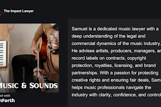 be your entertainment lawyer for contracts and legal advice