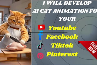 ai cat cooking video, ai cat animation video for any social media promotions ai