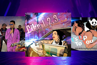 design or draw your motion cartoon album, single cover