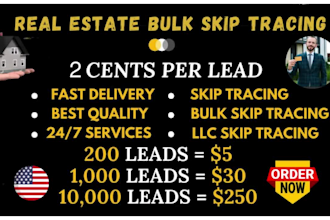 provide lead generation and skip tracing services for USA