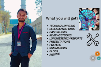 research to write mechanical projects reports and technical documents