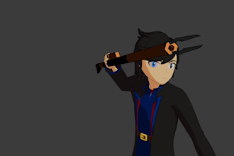 model celshaded anime characters
