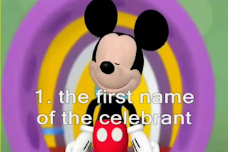 create a personalized birthday greeting from mickey mouse