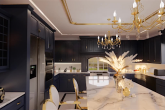 create 3d visualization of kitchen interior designs