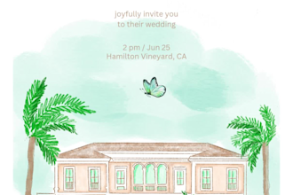 do wedding invitation in watercolour, digital