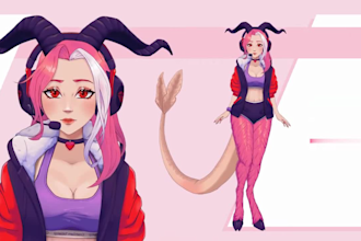 draw and rig male female live2d anime 3d vtuber model nsfw chibi vtuber rigging