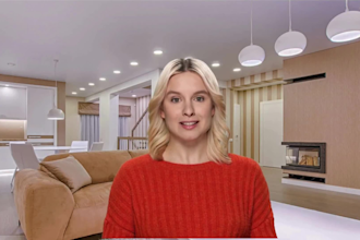 create a female professional spokesperson video, HD or 4k