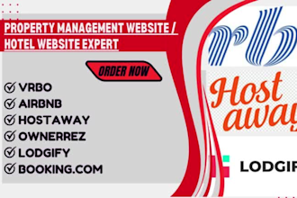 design airbnb website, vacation rental website, hostaway, lodgify, vrbo, booking