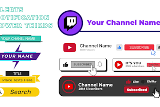 do lower thirds follow subscribe and animated notification