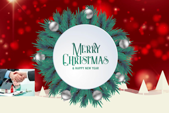 create christmas and new year greeting video