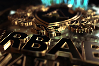 create luxury gold and black epic logo intro