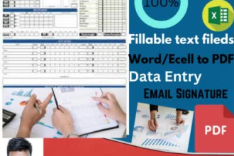 convert the document to fillable PDF, data entry and any PDF