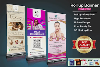 custom roll up banners high quality design and printing