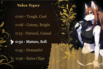 do a cartoon or anime girl voice over in US english