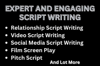 write a documentary film screen play video script and relationship script