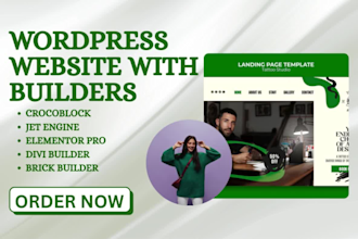 build develop wordpress website design with crocoblock, elementor pro, divi