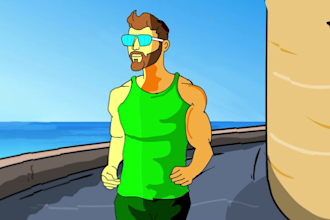 create cartoon loop animation for websites, screens, etc