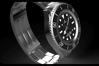 create 3d watch animation,3d watch rendering, watch design , 3d watch video ads