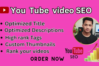 be your youtube SEO expert guaranteed top rankings and increased video views