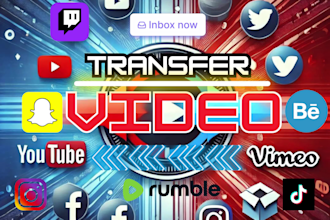 transfer videos from any platform to youtube and vimeo or vice vera