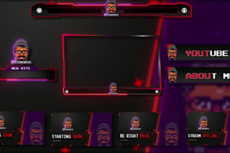 create animated twitch stream overlay, intro and stinger transition