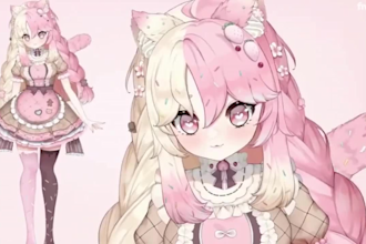 create live2d vtuber 3d vtuber character furry anime vtuber fanart 2d animation
