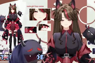 draw and rig live 2d vtuber model 3d vtuber commission