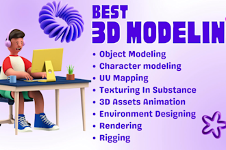 create 3d model for game, character design, products, objects, props, items