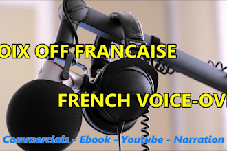 do a french female voice over, reading, dubbing