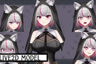 draw and rig live2d vtuber model live2d vtuber commission 2d model vtubers