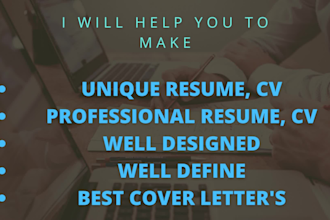write professional resume, CV