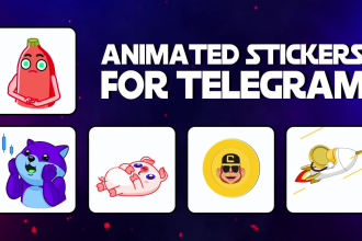 design animated telegram sticker for your crypto project