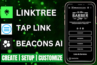 setup and customize linktree, bio link, link in bio, beacons ai, ig landing page