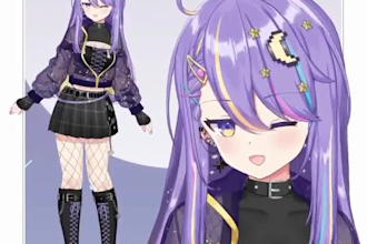 draw and rig live2d vtuber model anime 2d vtuber  model vtuber commission vtuber