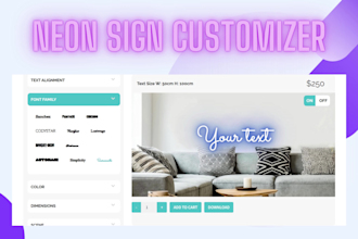 design neon sign customizer store wordpress