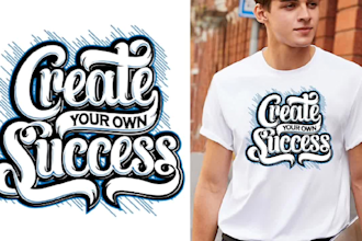 do trendy custom minimalist typography t shirt design