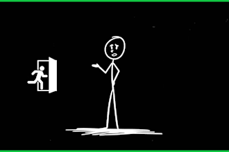 create a stick figure video with a thumbnail logo  banner