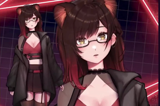 design and rig live 2d vtuber model 2d vtuber model vtuber commission 2d anime