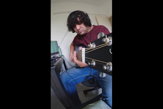 record acoustic guitar in the style of blues, rock and funk