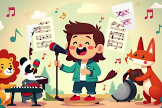write, sing and produce kids song, nursery rhyme