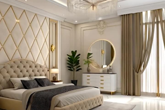 design a luxurious  interior with stylish furniture