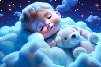 create lullaby baby sleep music videos for youtube channel with SEO
