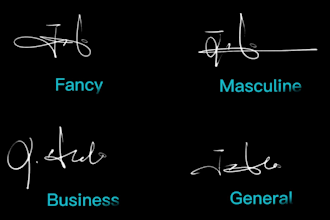 create multiple signature  designs with video tutorial for your practice