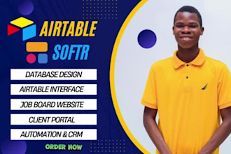 airtable database, automations, client portal, interface, softr web app, student